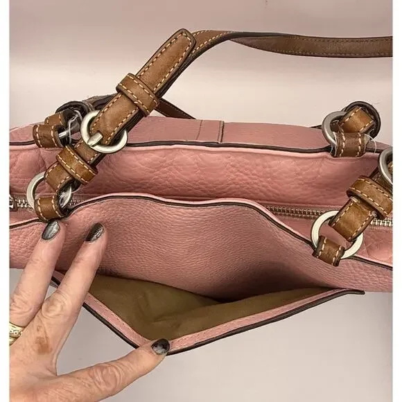 Vintage COACH CHELSEA F10892 Pebbled Leather Tote Shoulder Bag Handbag Rare Pink - Picture 5 of 14